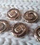 1 & 1 4" 32mm 50L Feature Buttons Antique Gold SHELL SWIRL x 2 Buttons - Image 1