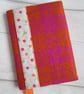 A6 'Harris Tweed®' Reusable Notebook Cover - Pink & Orange Check - Image 1
