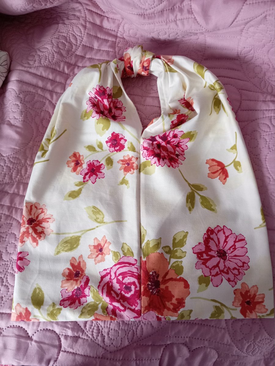 Pretty Floral Cotton Tote Shopping Storage Bag