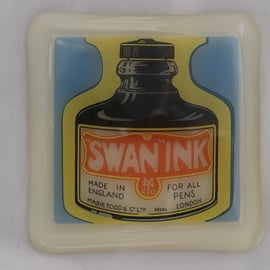  Handmade fused glass coaster - Ink