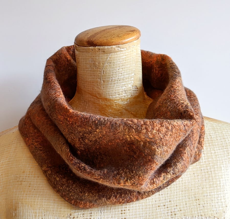 Felted reversible cowl - golden autumnals