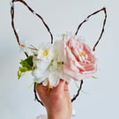 Easter bunny ears headband, birthday headband, photo shoot hair accessory 
