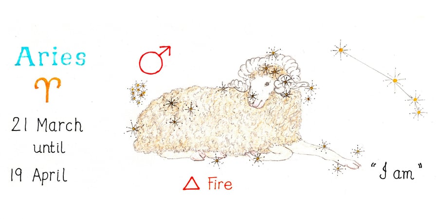 Astrology star sign Aries print