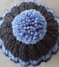 Small Tea Cosy for 2 Cup Tea Pot, Black & Blue, Hand Knitted, Wool Mix Yarn - Image 6