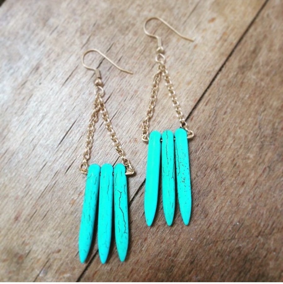 Wren gold vermeil and turquoise drop earrings