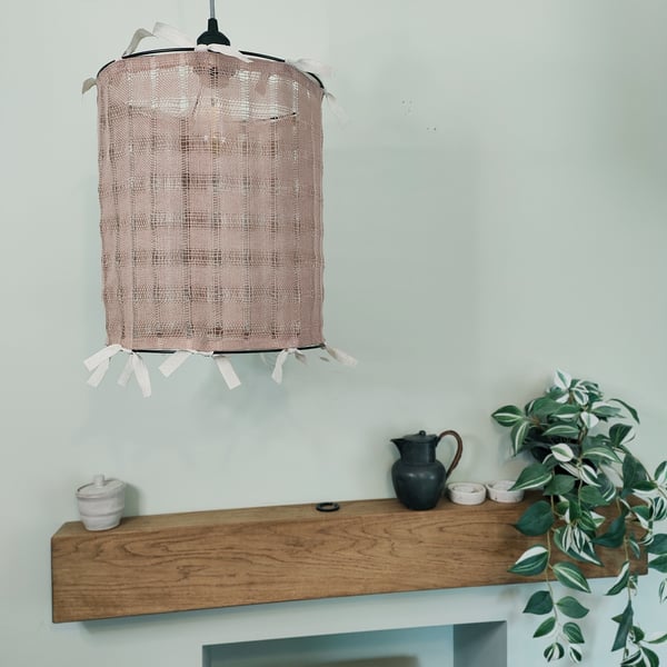 Hand Woven boho scandi rustic lantern lampshade