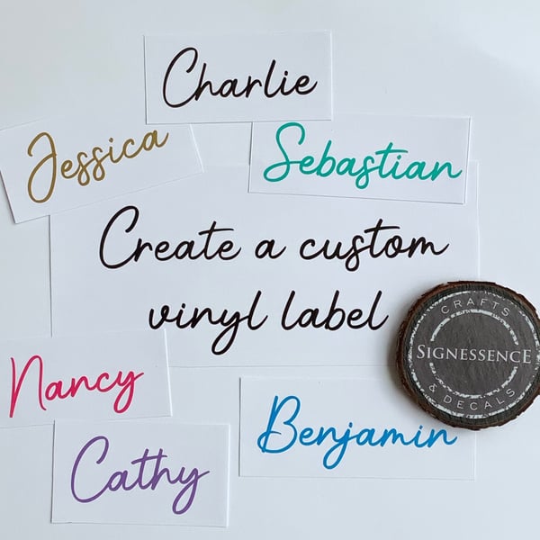 Personalised vinyl name decals