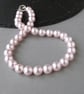 Chunky Blush Pink Pearl Necklace - Simple Light Pink Wedding Jewellery - Gifts - Image 1
