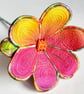 Flower Orange Textile Art Flower