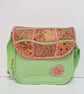 Big corduroy handbag with golden, pink and brown abstract pattern  - Image 1