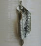 Scrolled leaf pendant in sterling silver,  hammered and hallmarked - Image 3