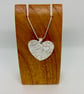 Silver Heart-handcrafted pendant-nature inspired branch texture-Silver Birch - Image 4
