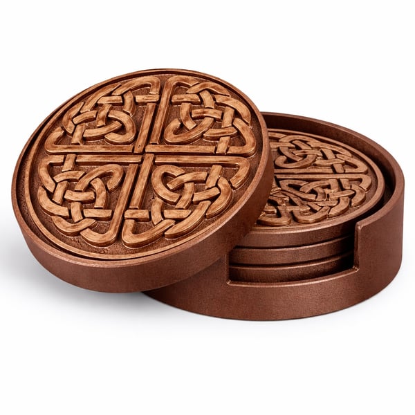 Celtic Coaster and Holder - 100 - 100 - 25mm