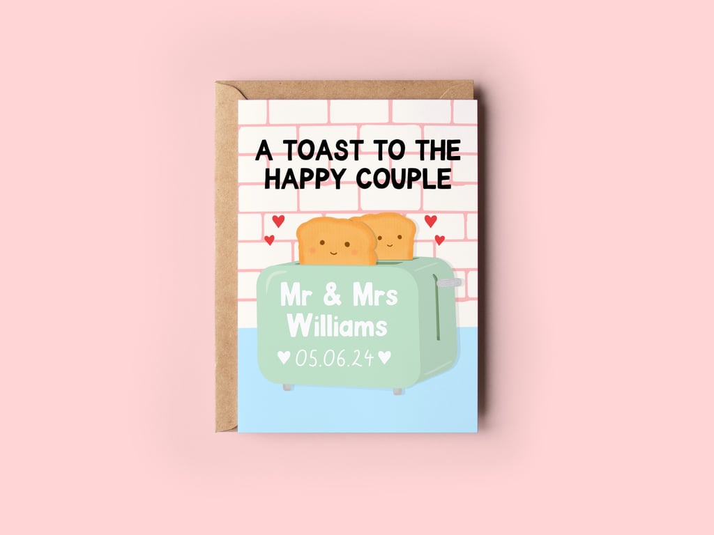 Wedding Card, Cute Toast To The Happy Couple Greeting Card