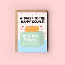 Wedding Card, Cute Toast To The Happy Couple Greeting Card