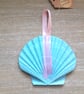 Pastel seascape handpainted shell wall decoration.   - Image 7