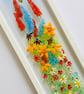 Full bloom - fused glass framed art work 