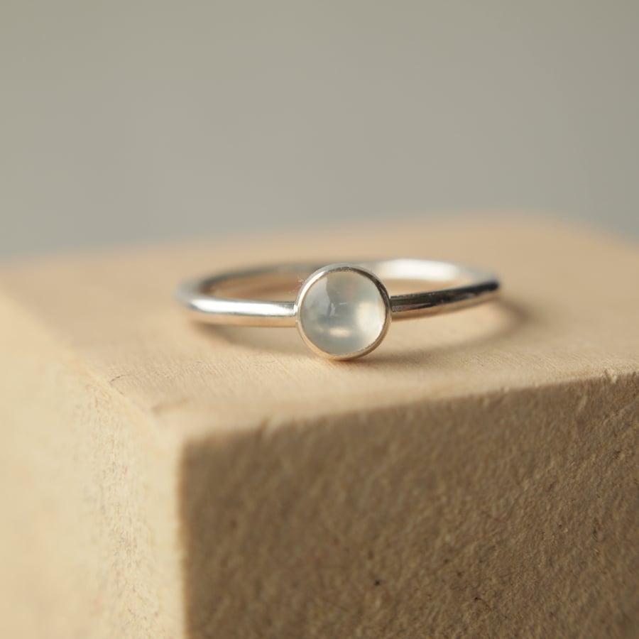 Moonstone Ring in Sterling Silver