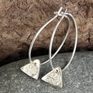 Silver shell print earrings