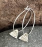 Silver shell print earrings