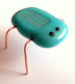 Teal Fused Glass Bug Ornament - Quirky Insect Shelf Decoration