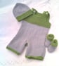 Baby's Overalls Hat and Booties Set, Baby Shower Gift, Baby's Outfit,Custom Make