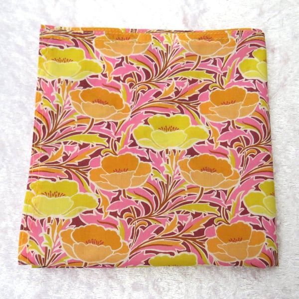 Liberty print handkerchief,  Poppy Canopy