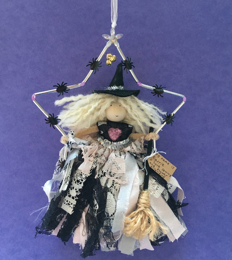 Witch In A Star Hanging Decoration, Kitchen Witch, Carrie, Perfectly Imperfect