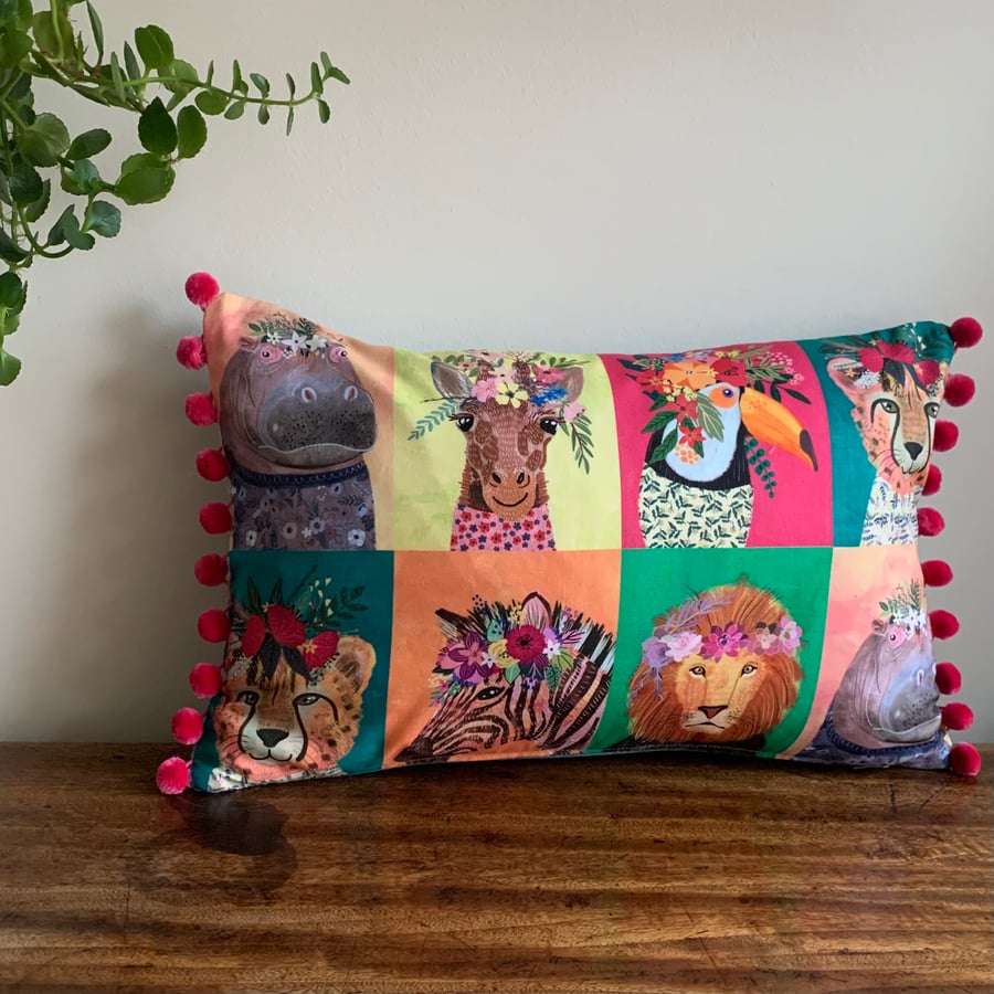 Wild animals cushion cover