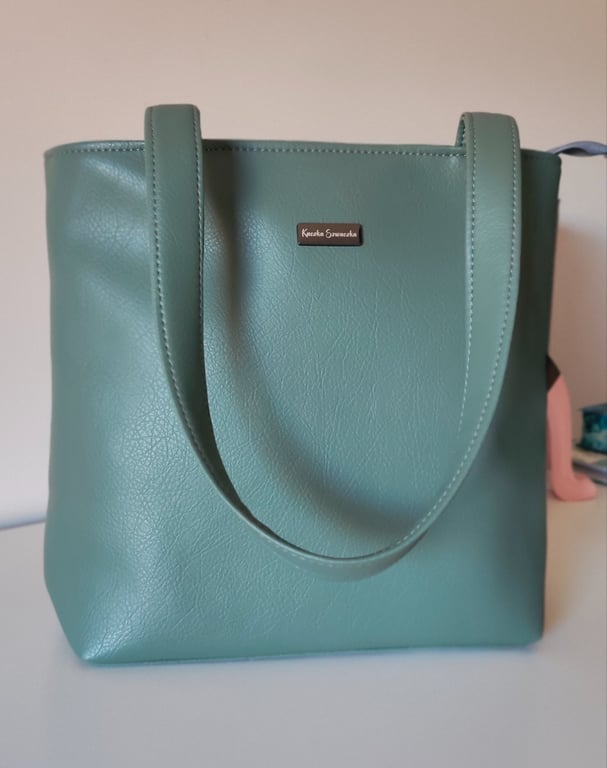 The Sage Green Shoulder Tote – Handcrafted Faux Leather Everyday Bag