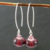 SALE: 33% off Sterling Silver Ear Rings, purple bead