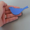 Painted Large Wooden Bird Brooch