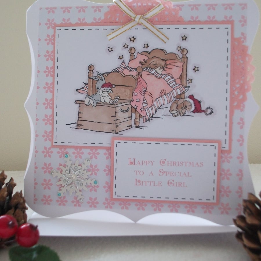 Handmade Special Little Girl Christmas Card Folksy
