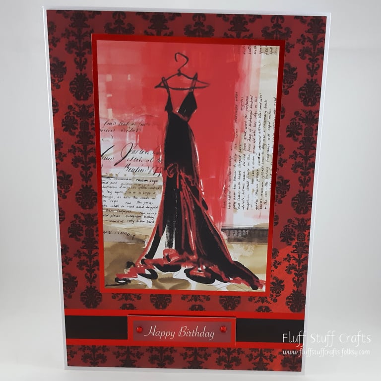 Birthday card - Glamorous dress
