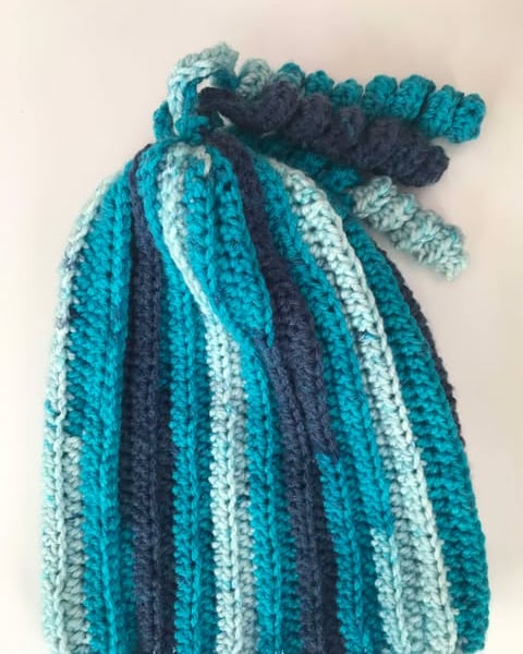 Handmade crocheted Blue adult hat