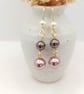 Pearl Earrings - Vintage Rose & Crystal Brown Pearl Drops - Special Occasion  - Image 4