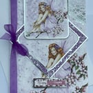 To a very special daughter beautiful cherry blossom fairy card