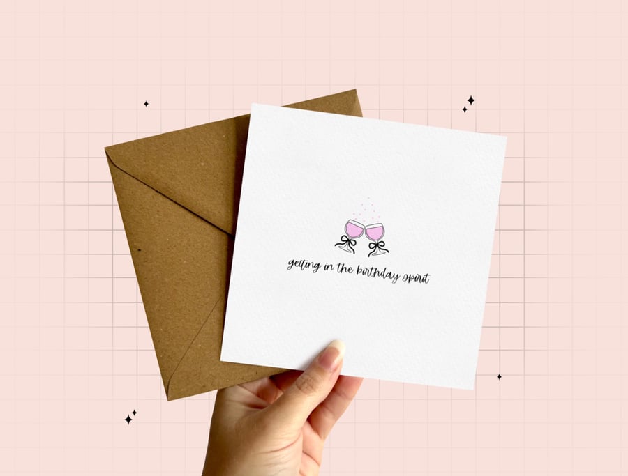 Image of Fun Gin Birthday Card, Spirit Greeting Card, Birthday Drinks.