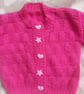 Hand knitted pink baby girls cardigan - Image 3