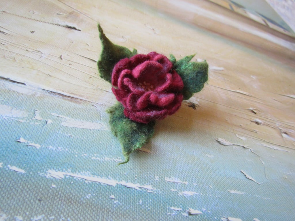 Handmade Felted Wool Brooch