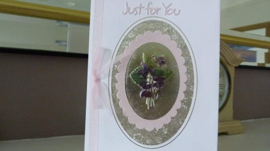 Foiled Violet Just For You Card