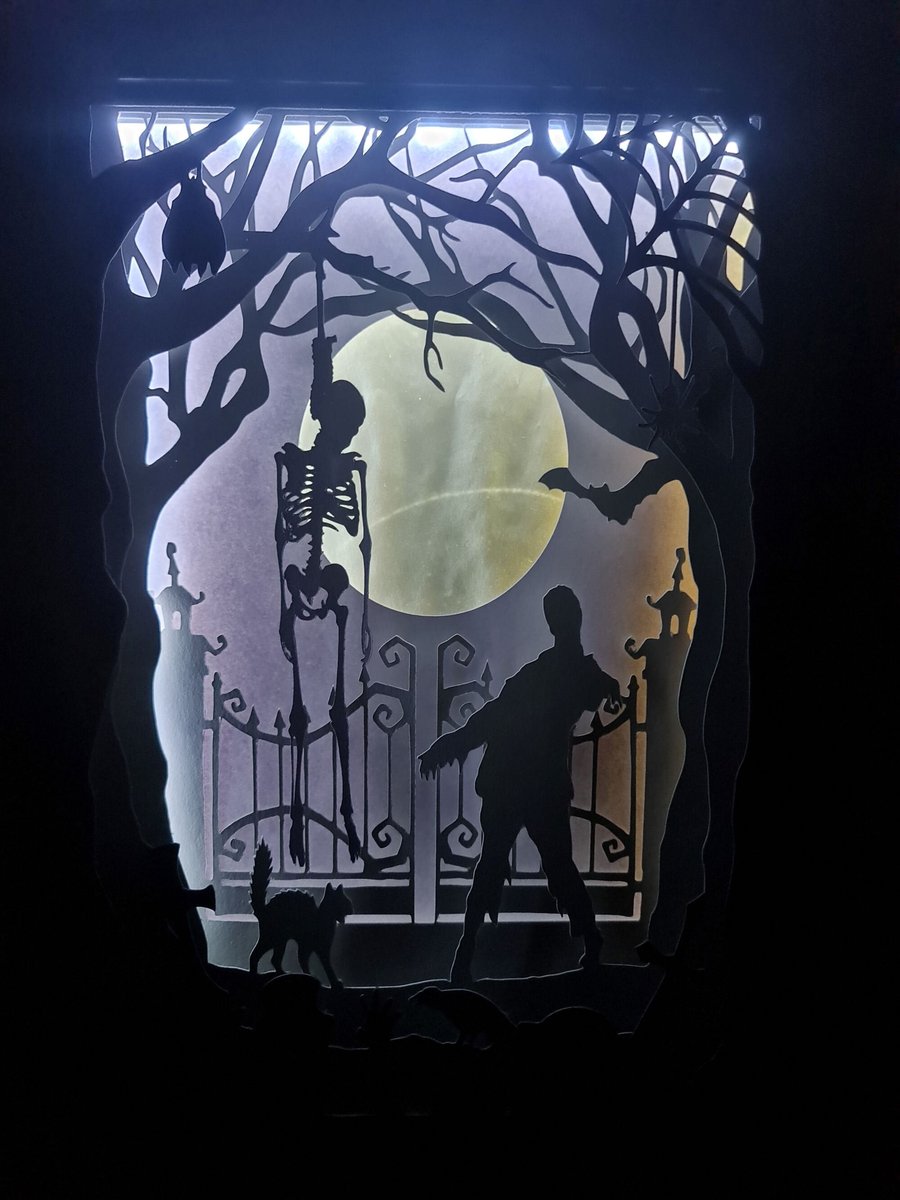 Zombie Light Box - Shadowbox - Zombie Lamp