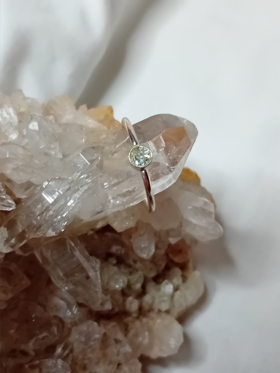 Aquamarine & Sterling Silver Ring