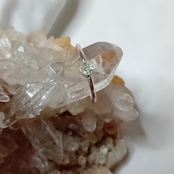 Aquamarine & Sterling Silver Ring