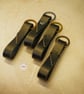 Handmade Full Grain Leather Loop Key Fob - Minimalist Black Keyring
