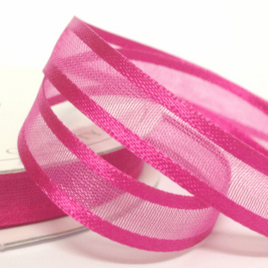 10mm Pink Satin Sheer Ribbon