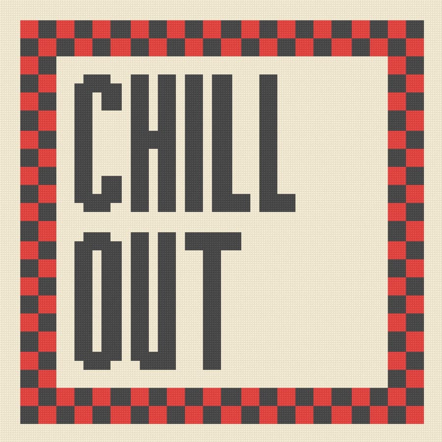 CHILL OUT Needlepoint Cushion Pattern - Large Digital Tapestry Chart PDF