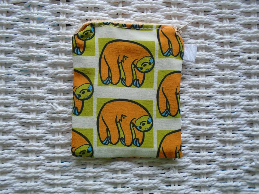 Pop Art Sloth Coin Purse or Card Holder 