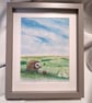 Watercolour print of a Southdowns Sussex Hedgehog - Image 1
