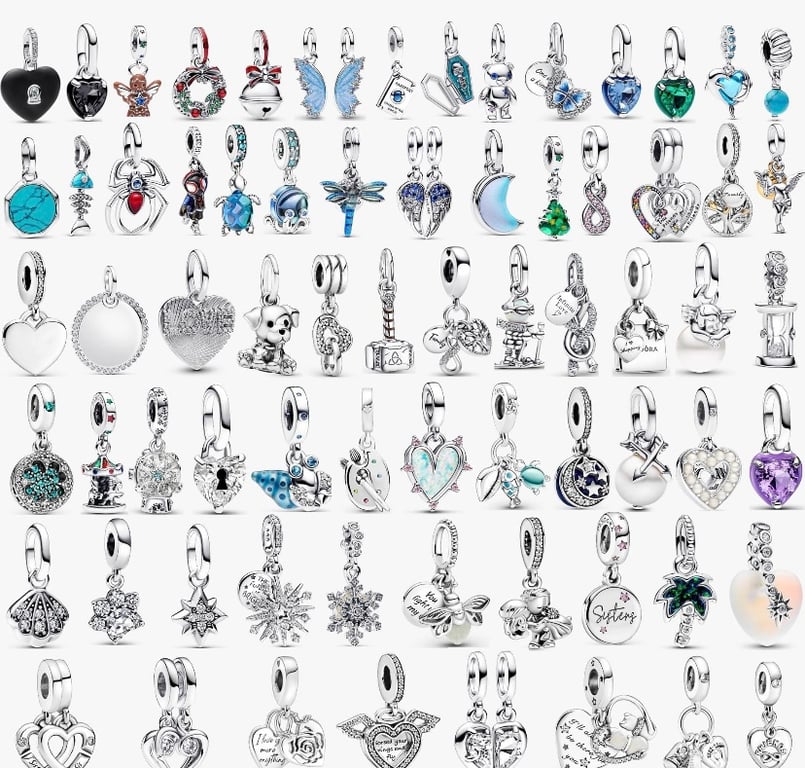 925 Sterling Silver charms mix compatible with European bracelets